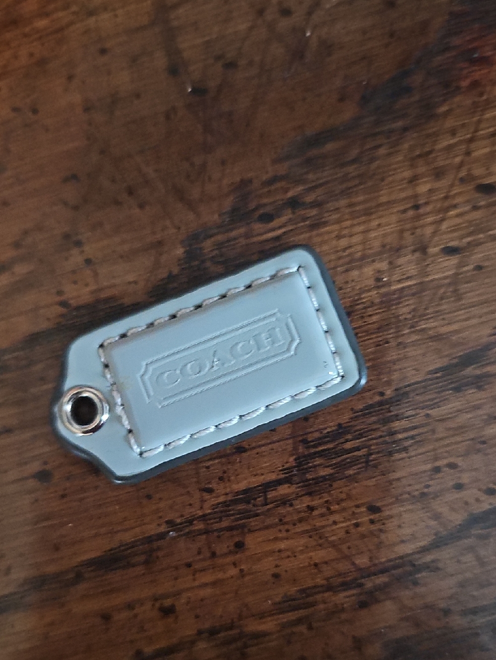COACH Light Blue Leather Bag Charm